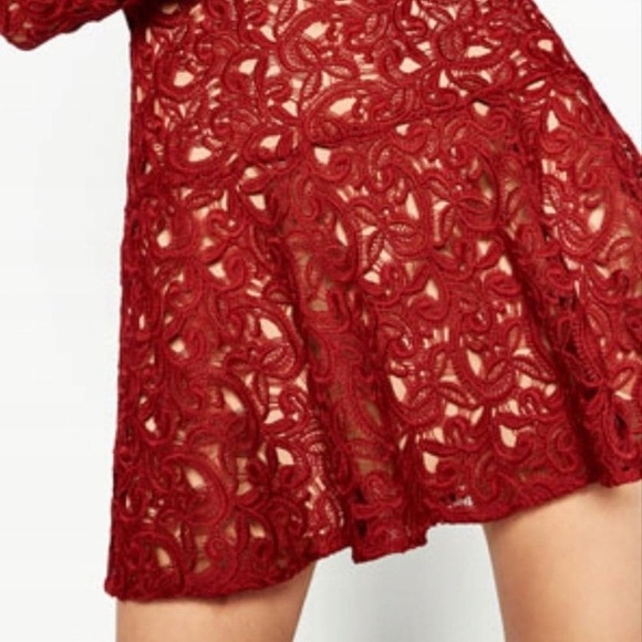 Zara Lace Long Sleeve Mini Dress XS - Picture 5 of 14
